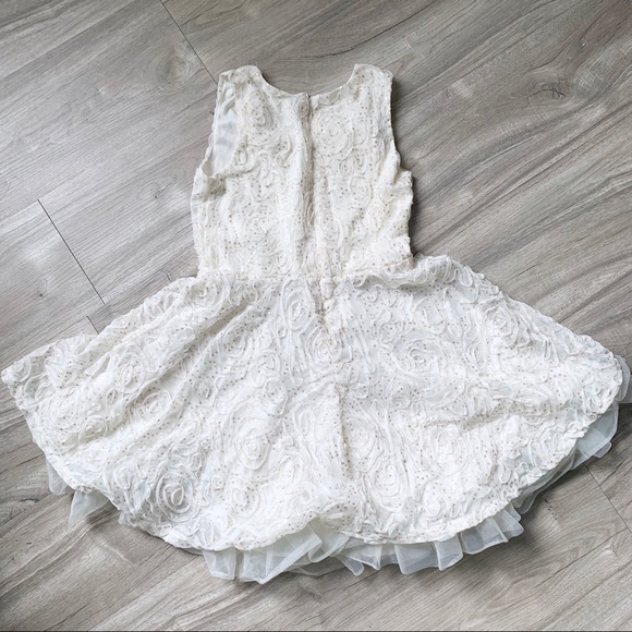 Knitworks Formal Gold Sequined Dress Size Girls 12 - Picture 4 of 8